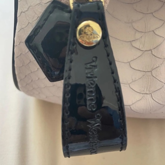 SOLD-Vintage Vivienne Westwood Yasmine Bag - Pink; Snake Print - Picture 7 of 14